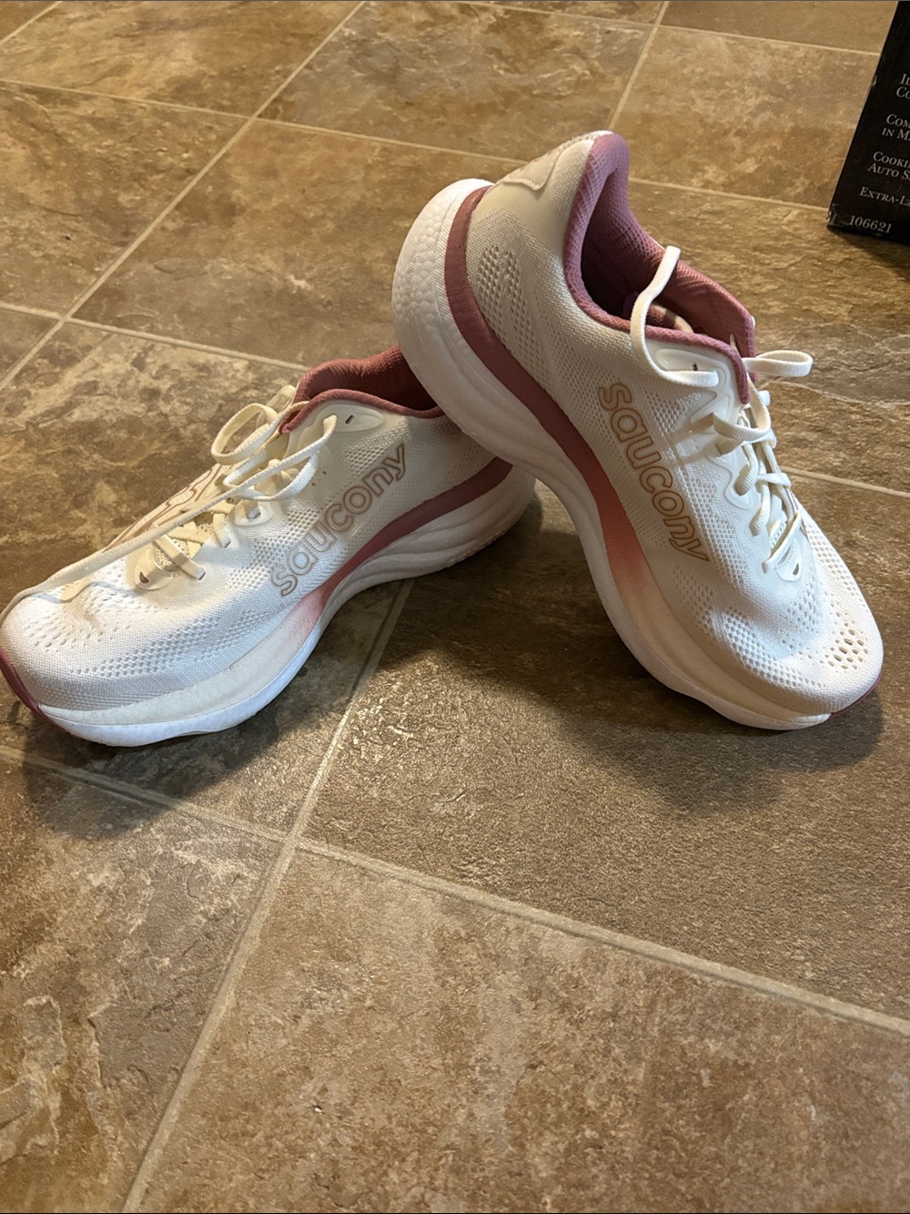 Saucony Women's White and Pink Athletic Running Shoes
